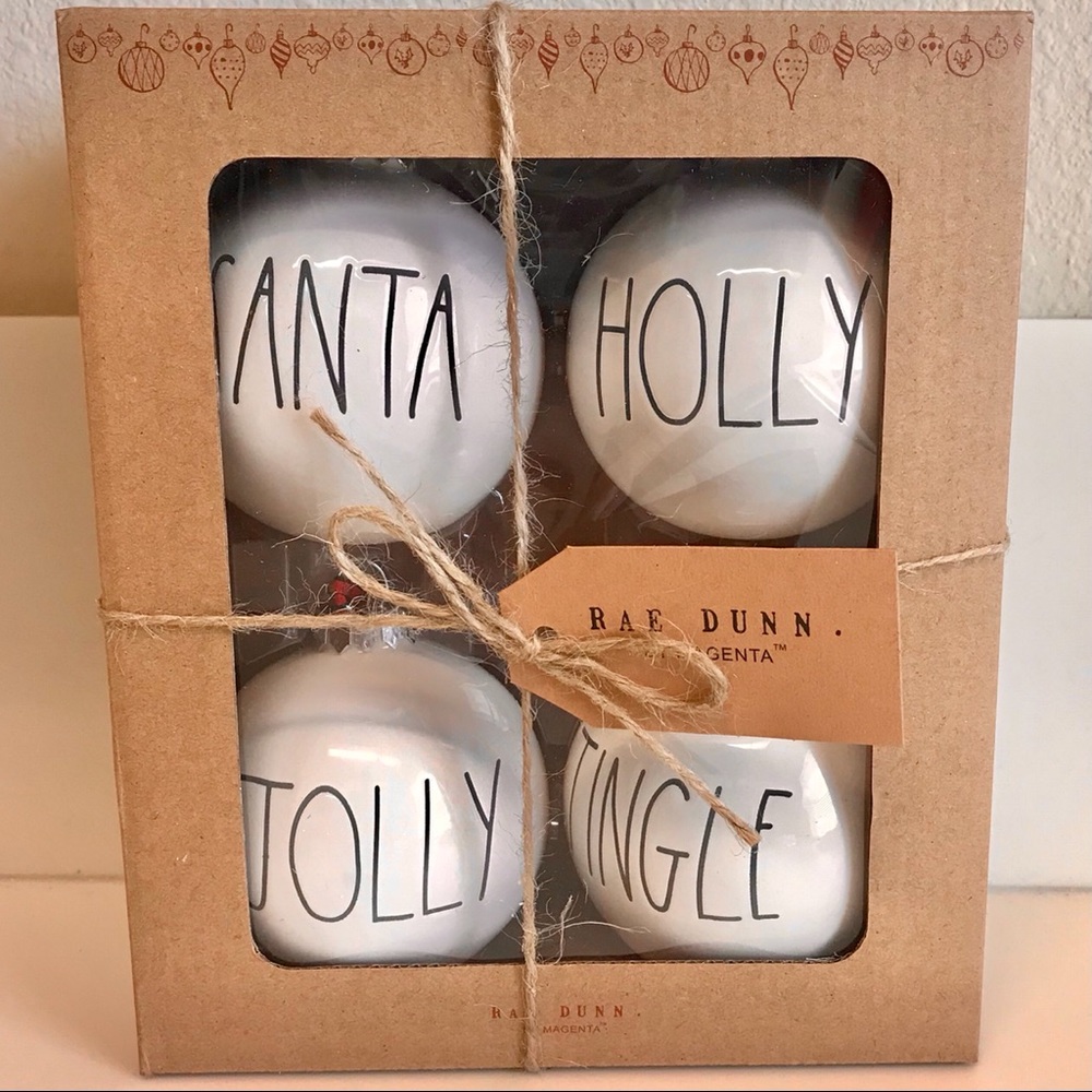 Rae Dunn Christmas Ornaments SANTA HOLLY JOLLY